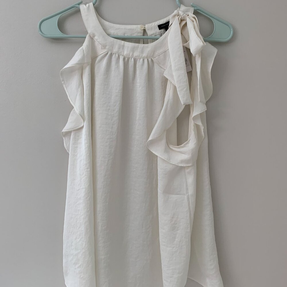 NWT Ann Taylor Sz L Cream Blouse Top
